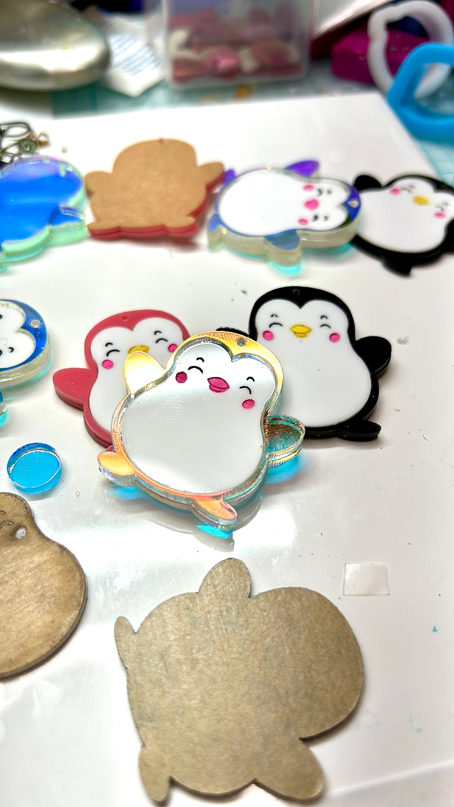 Acrylic Handmade Penguin Dangle Earrings