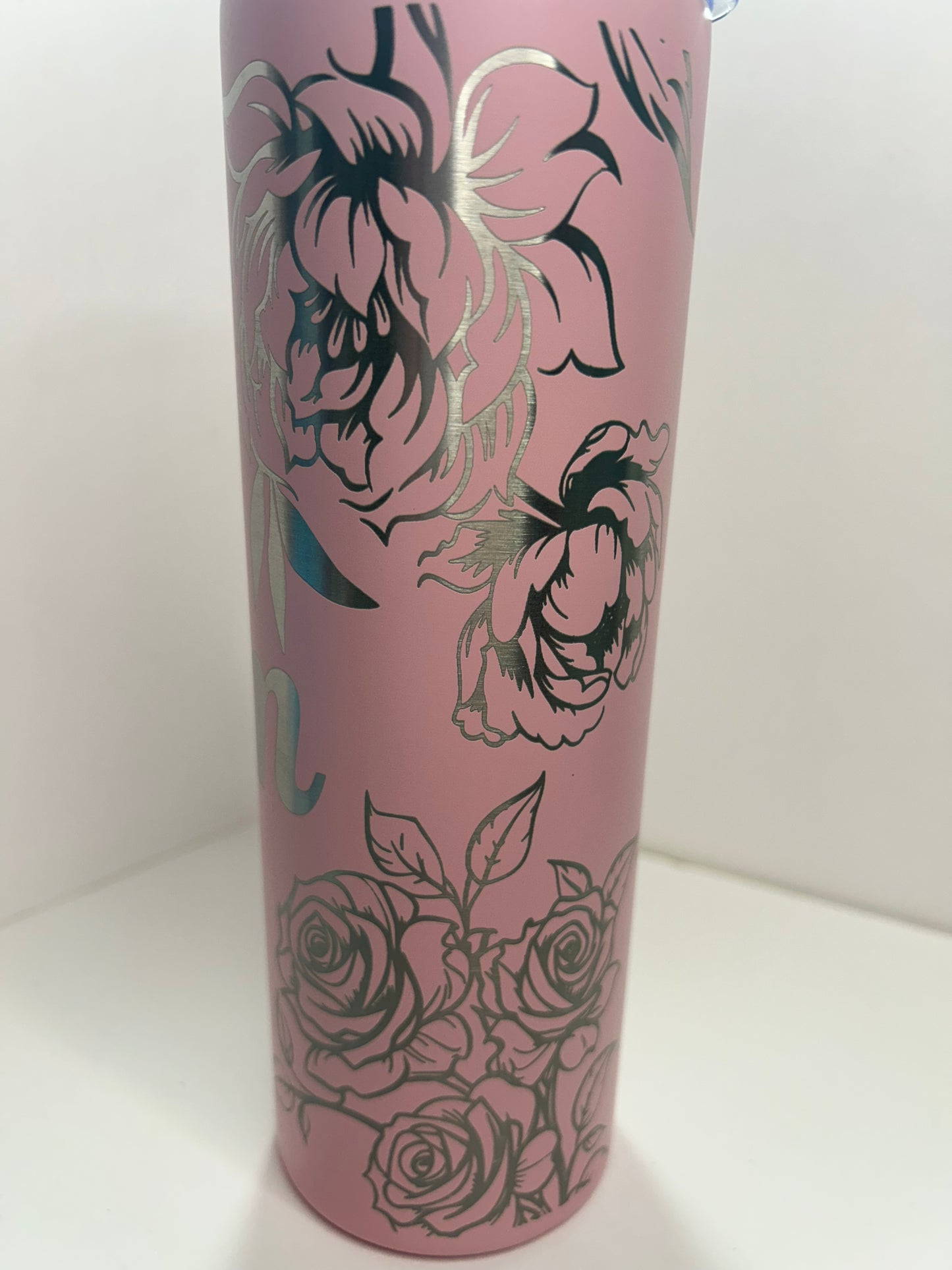 Custom fully engraved and personalized 20 ounce skinny tumbler