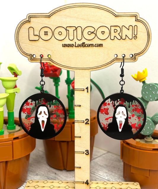 Scream Ghost Face Bloodbath Earrings