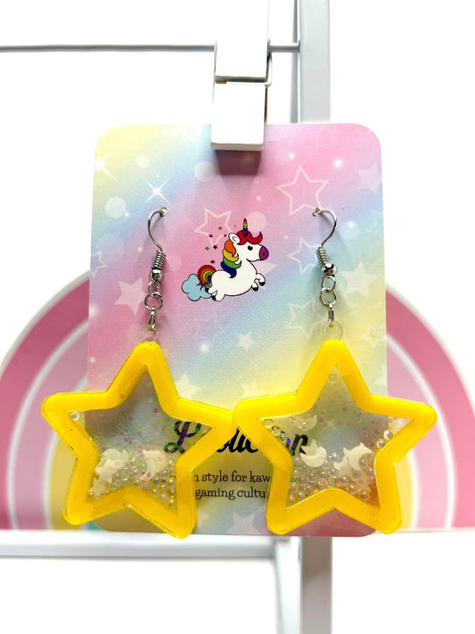 Kawaii Aesthetic Star Shaker Dangle Earrings